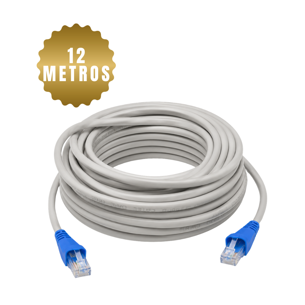 Cable De Red Internet Ethernet Rj45 Cat-5E de 12 Metros Gris