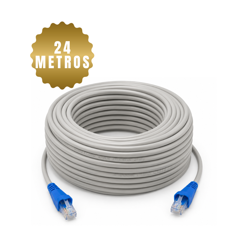 Cable De Red Internet Ethernet Rj45 Cat-5E de 24 Metros Gris