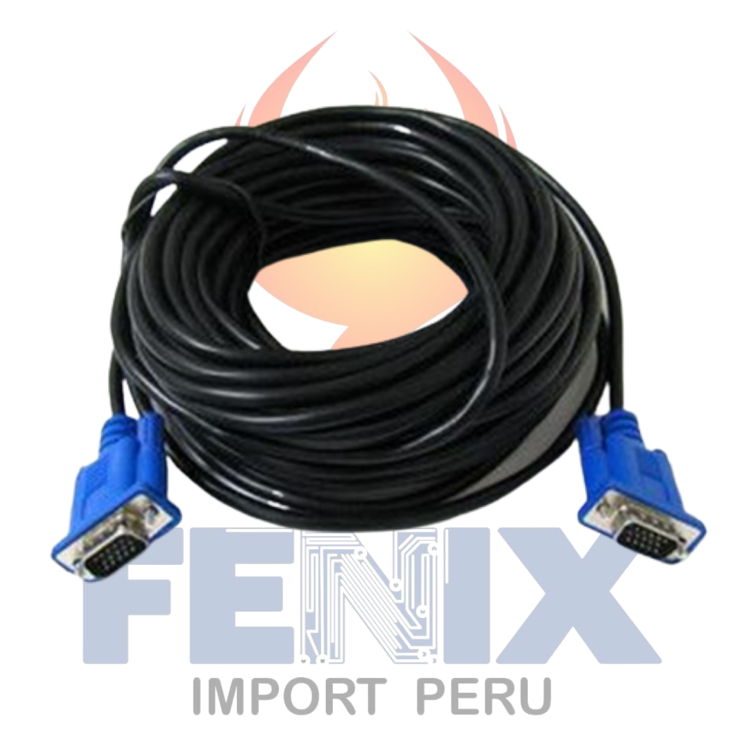Cable Vga A Vga 10mts 15 Pines C/ Doble Filtro Macho A Macho