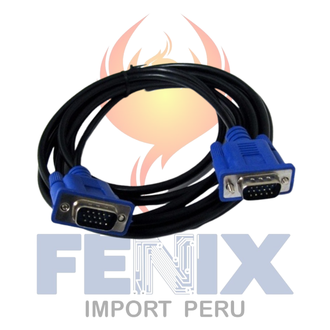 Cable Vga A Vga 3 Mts 15 Pines C/ Doble Filtro Macho A Macho