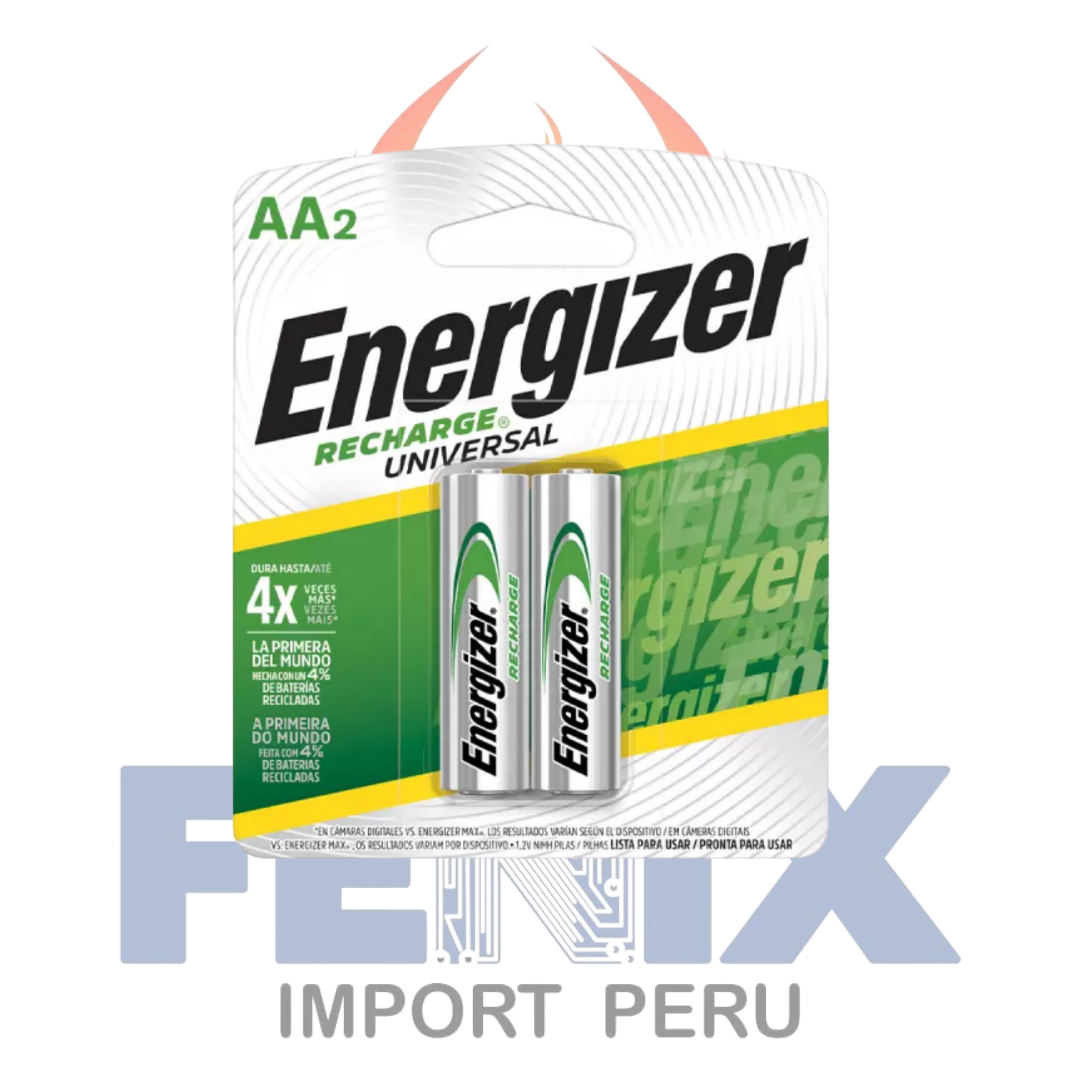 Pilas Recargables Energizer Aa X2unid 2000mah Larga Duración