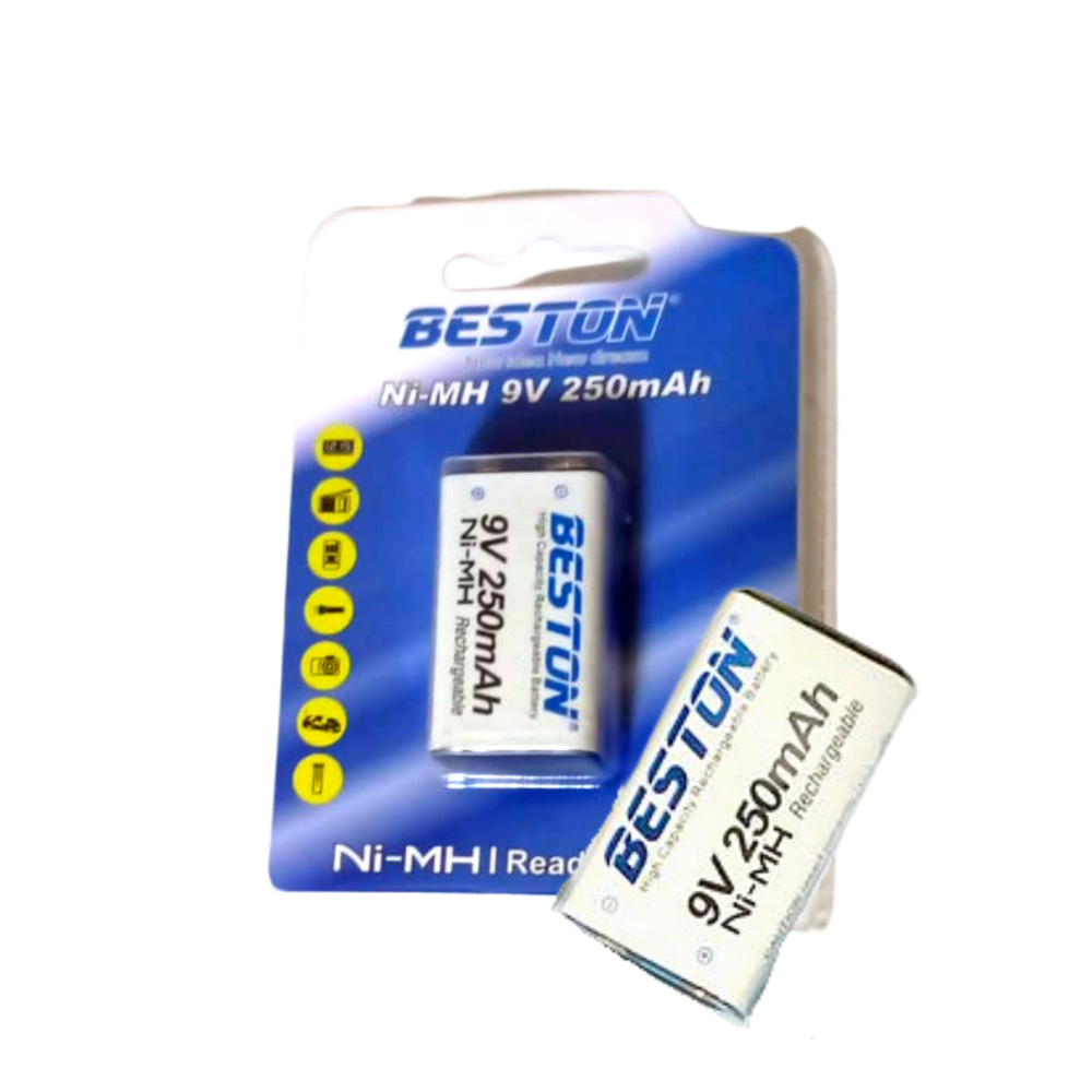 Batería Recargable Beston 9V 250mAh Alta Duración