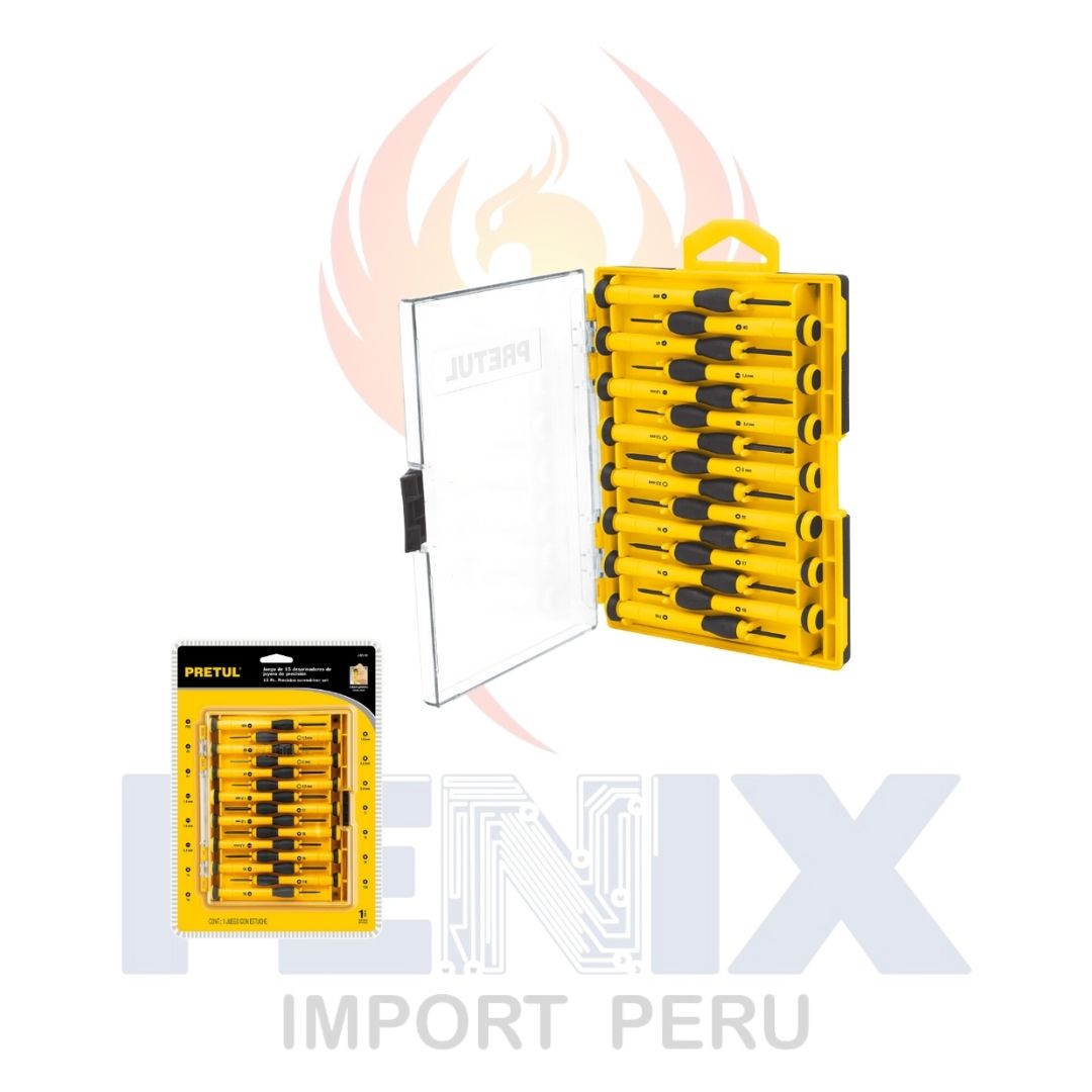 Juego De Desarmadores De Precisión 15 Pzs Pretul