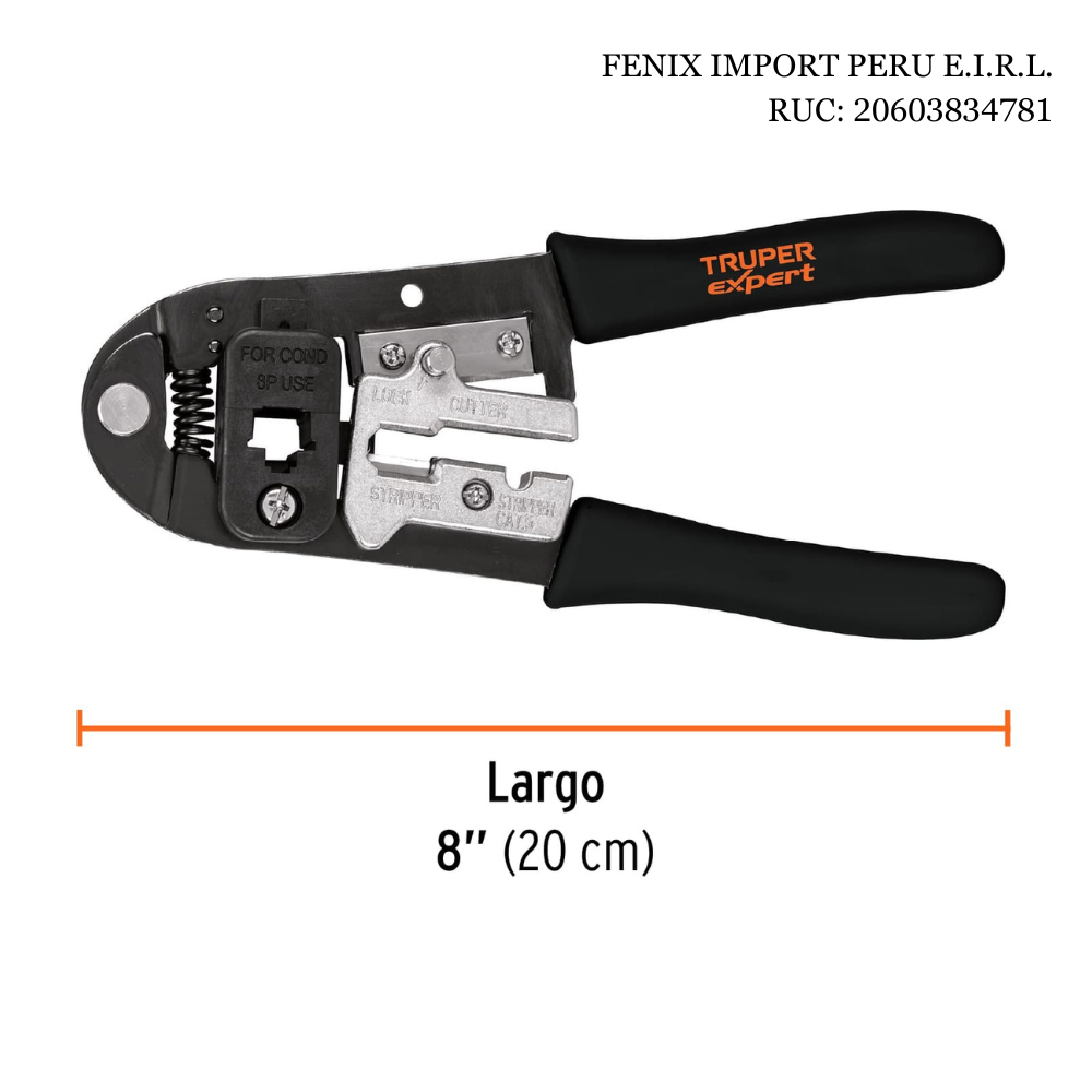 Pinza Ponchadora Para Cable De Red Rj-45 Truper