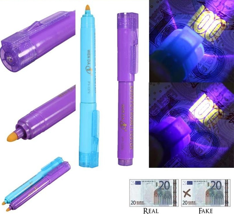 Plumon Con Luz Uv Detector De Billetes Falsos Soles, Dólares, Etc