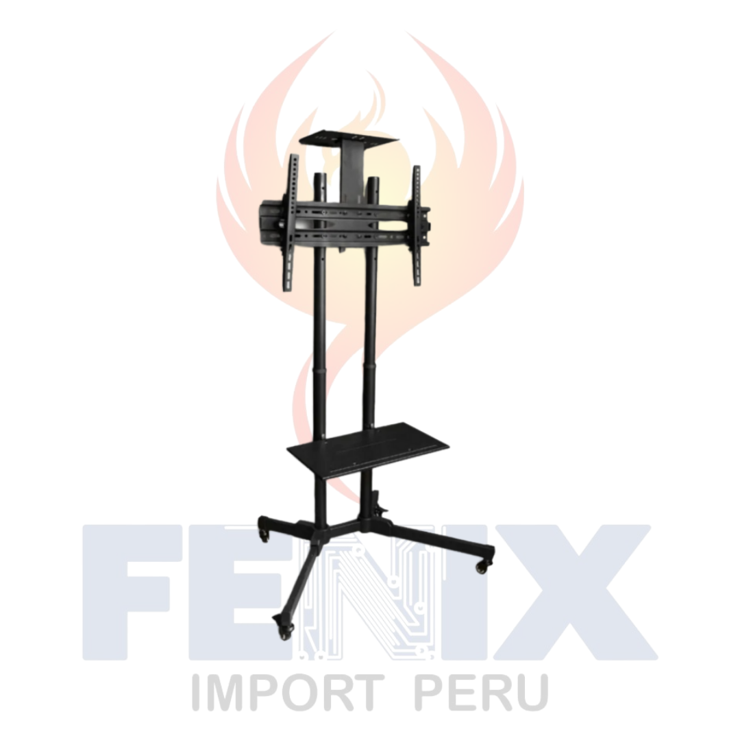 Rack Pedestal Movil Con Repisa Led 37 - 70 Pulgadas Batblack