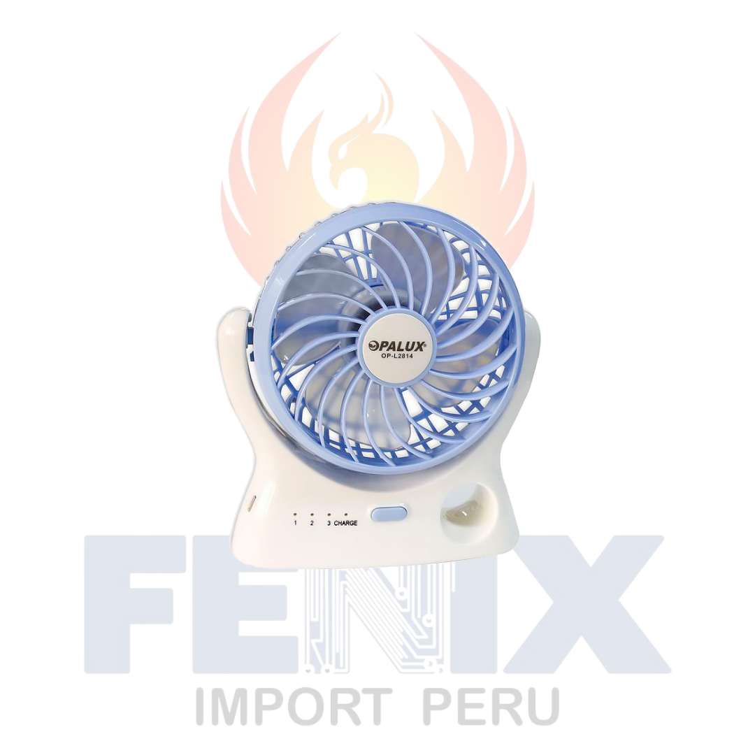 Ventilador Recargable 360° Usb 3 Velocidades Opalux Op-l2814