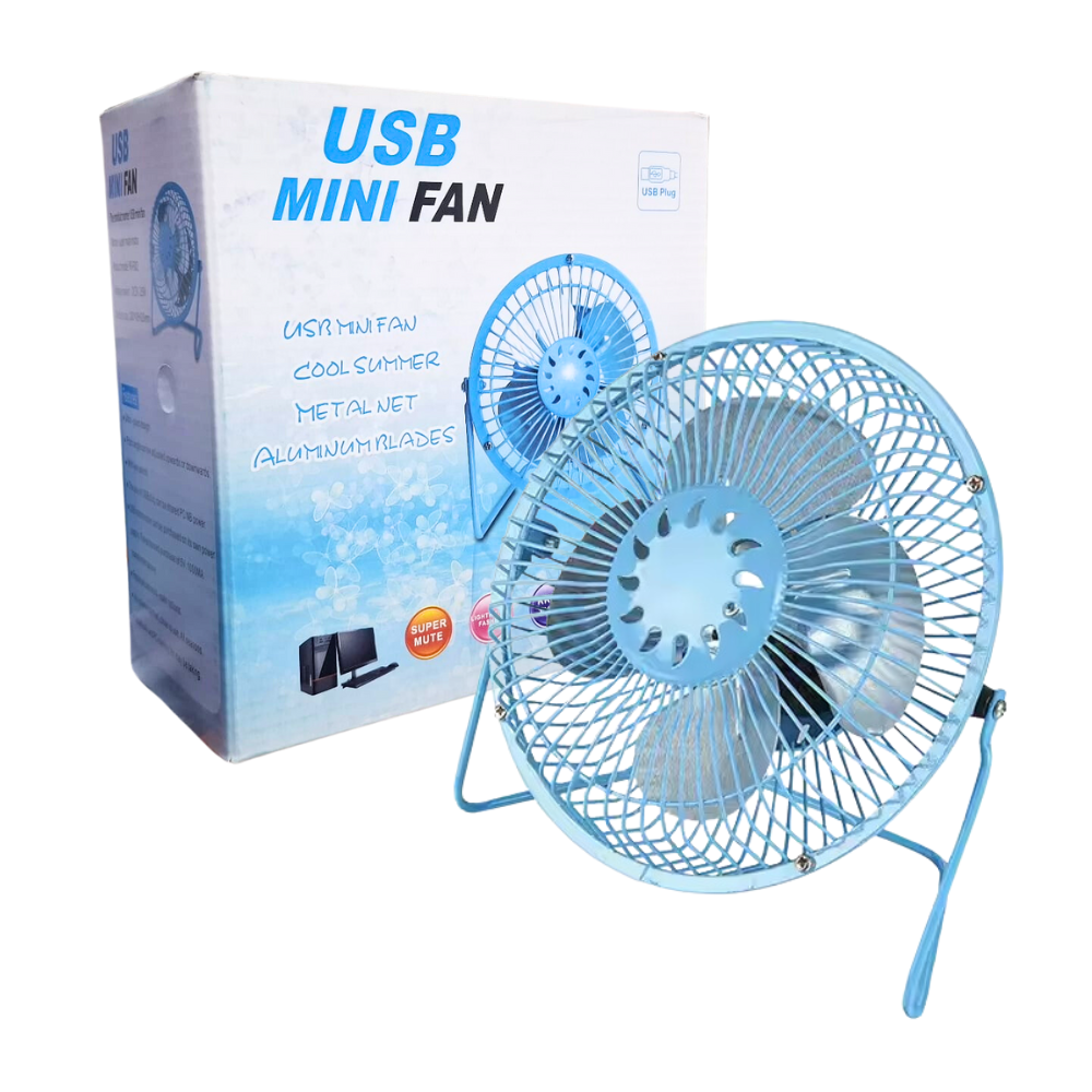 Ventilador de Metal 20cm USB Portátil Oficina Escritorio