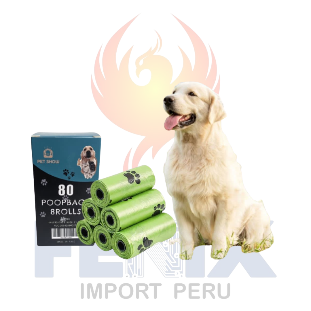 Bolsas Biodegradables Ecológicas Para Heces De Mascotas Pack 80 Unidades