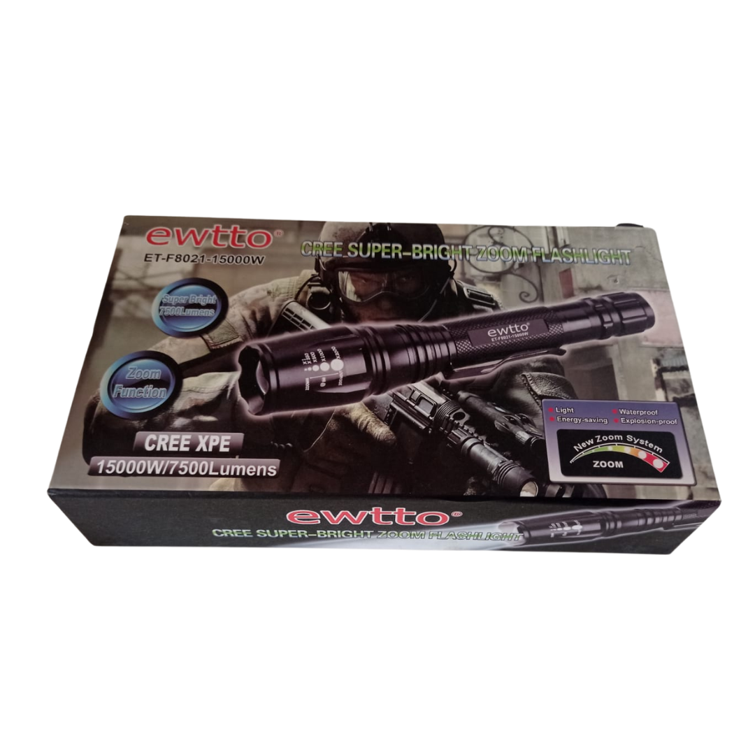 Linterna Militar Led Recargable Zoom - Ewtto 8021