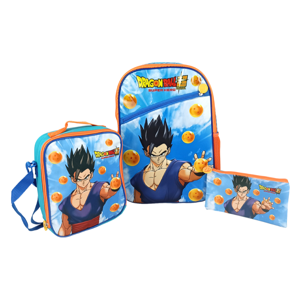 Set Mochila Ranger Deluxe Oficio Eva 3d Dragon Ball Scool