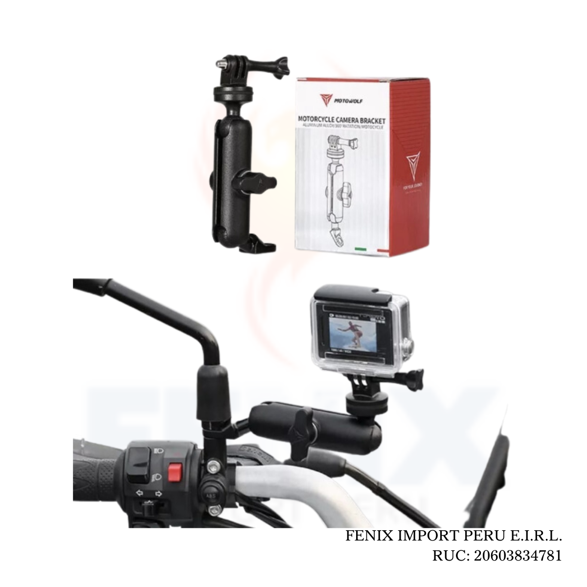 Soporte de Camara Go-Pro Base Espejo / Perno MDL3519JZ