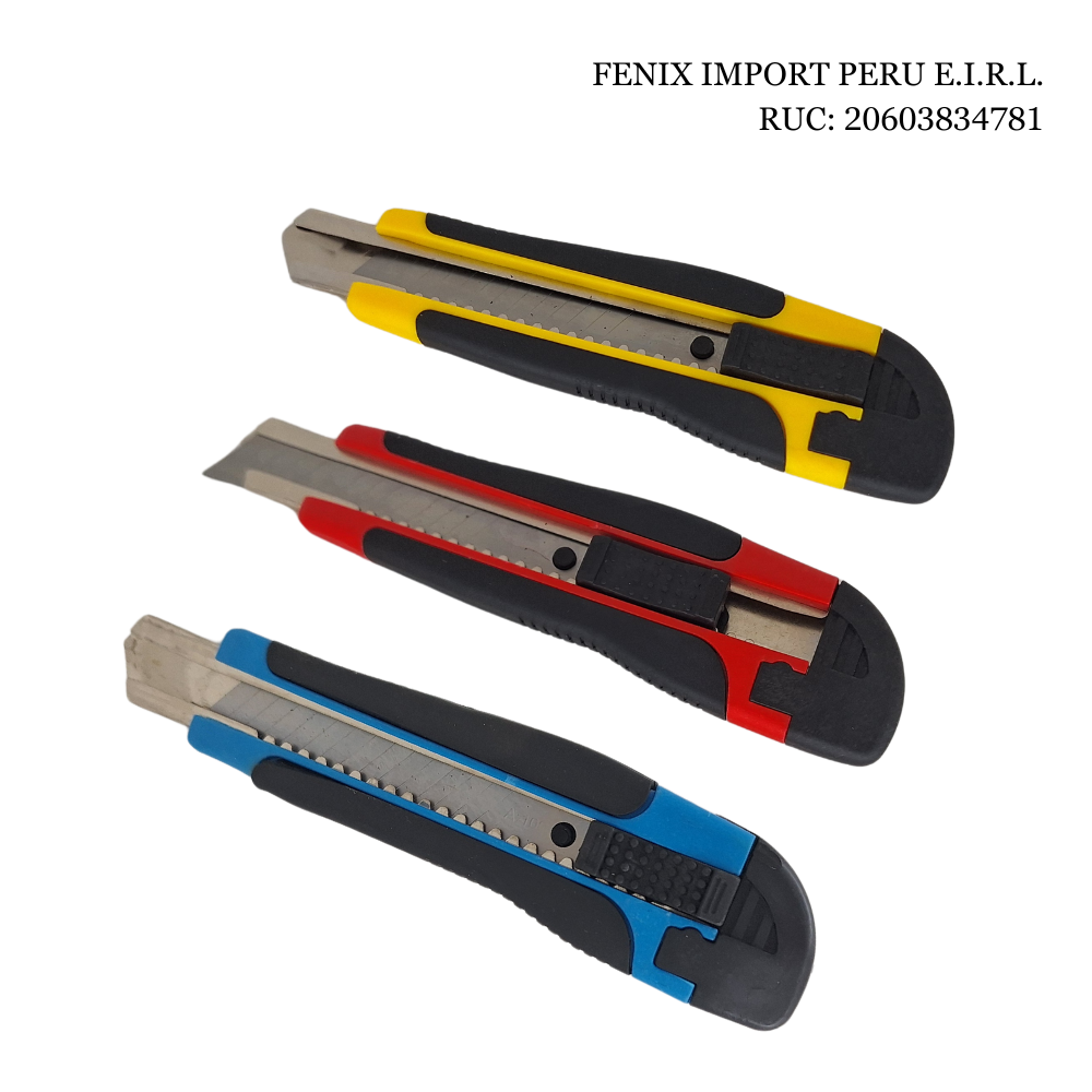 Cutter Profesional 18 mm con  4 Hojas de Repuesto – Uso Seguro y Preciso