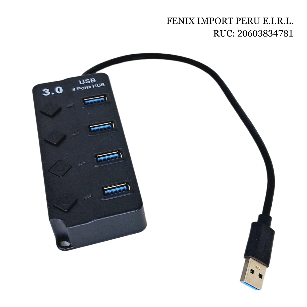 Multi puerto HUB 4 puertos USB 3.0 luz led para Windows - Mac