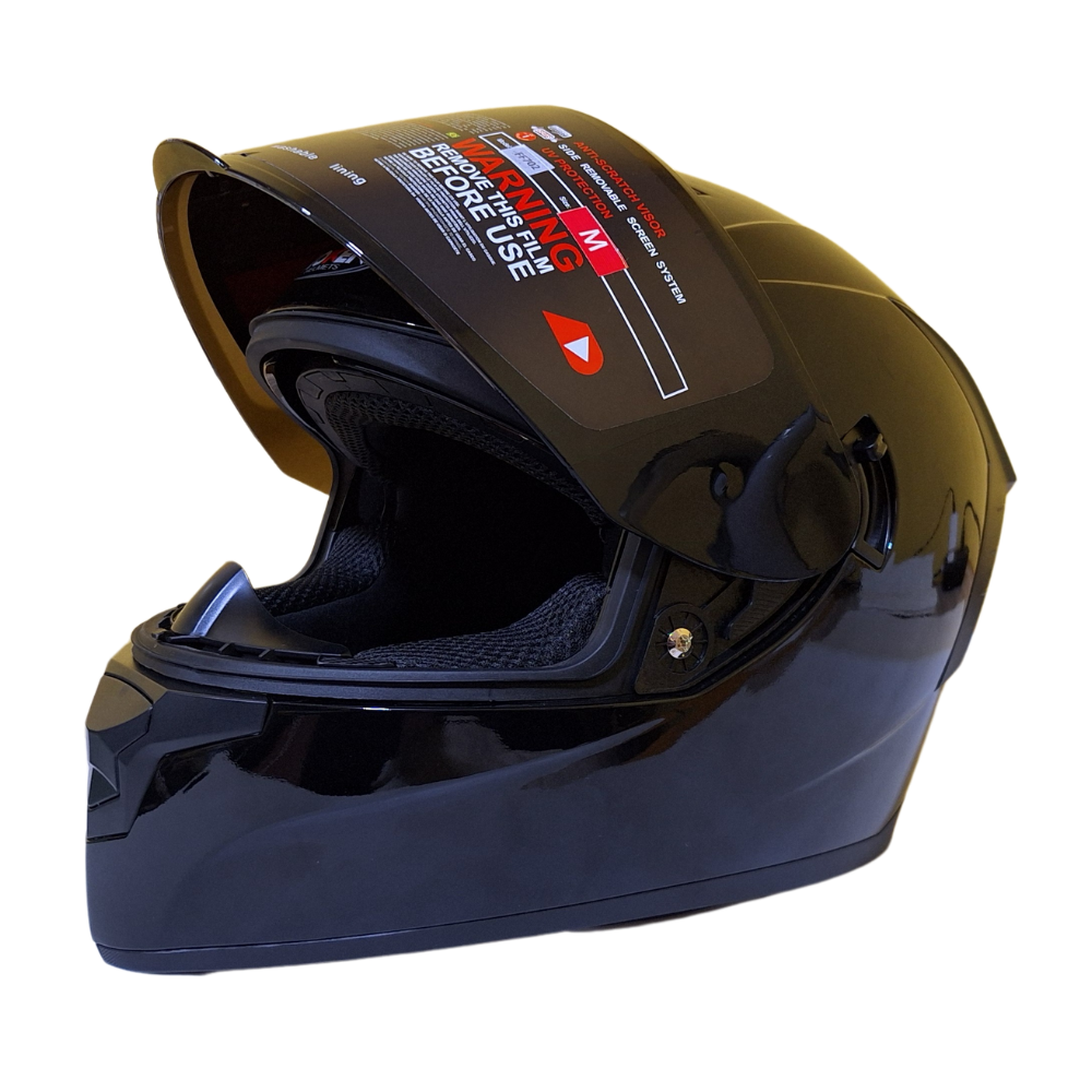 Casco Hoken FF702 Modular Doble Visor talla M - Negro Brilloso