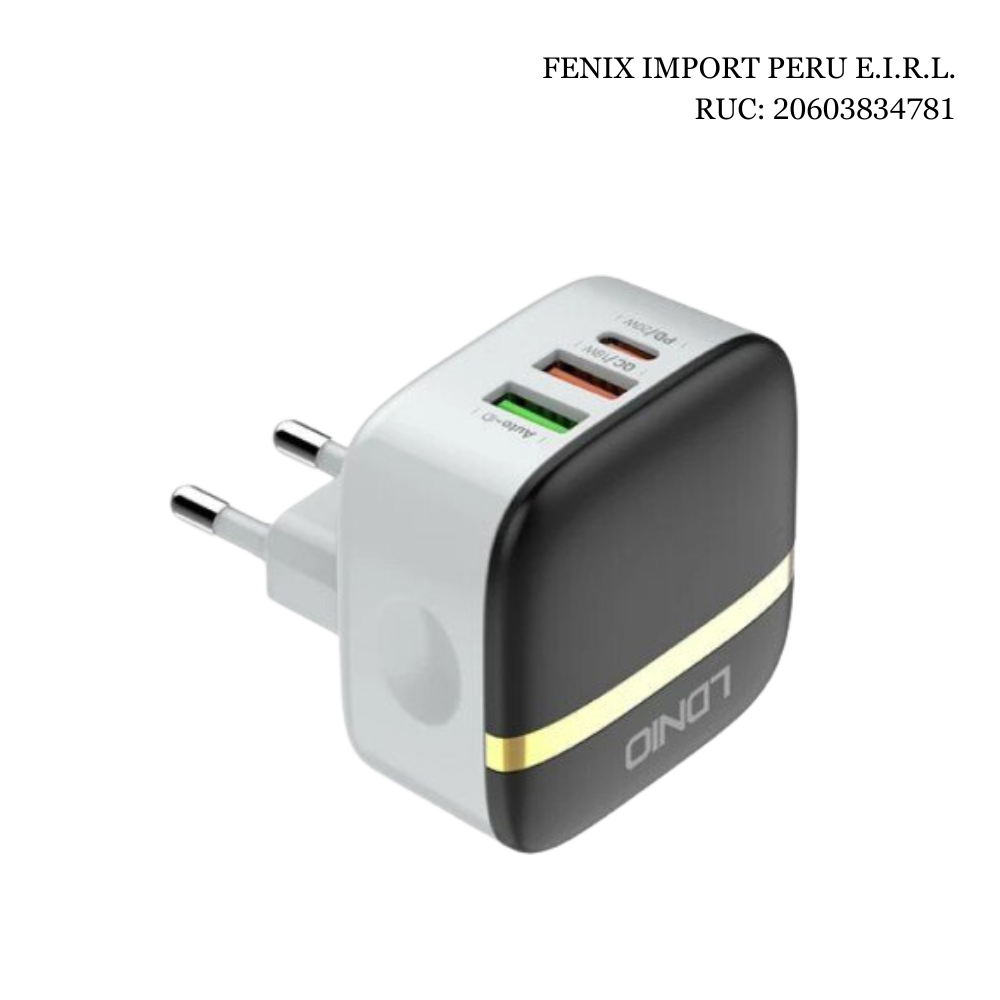 Cargador de pared 2USB PD 32W LDNIO A3513Q QC30 Micro USB TIPO-C