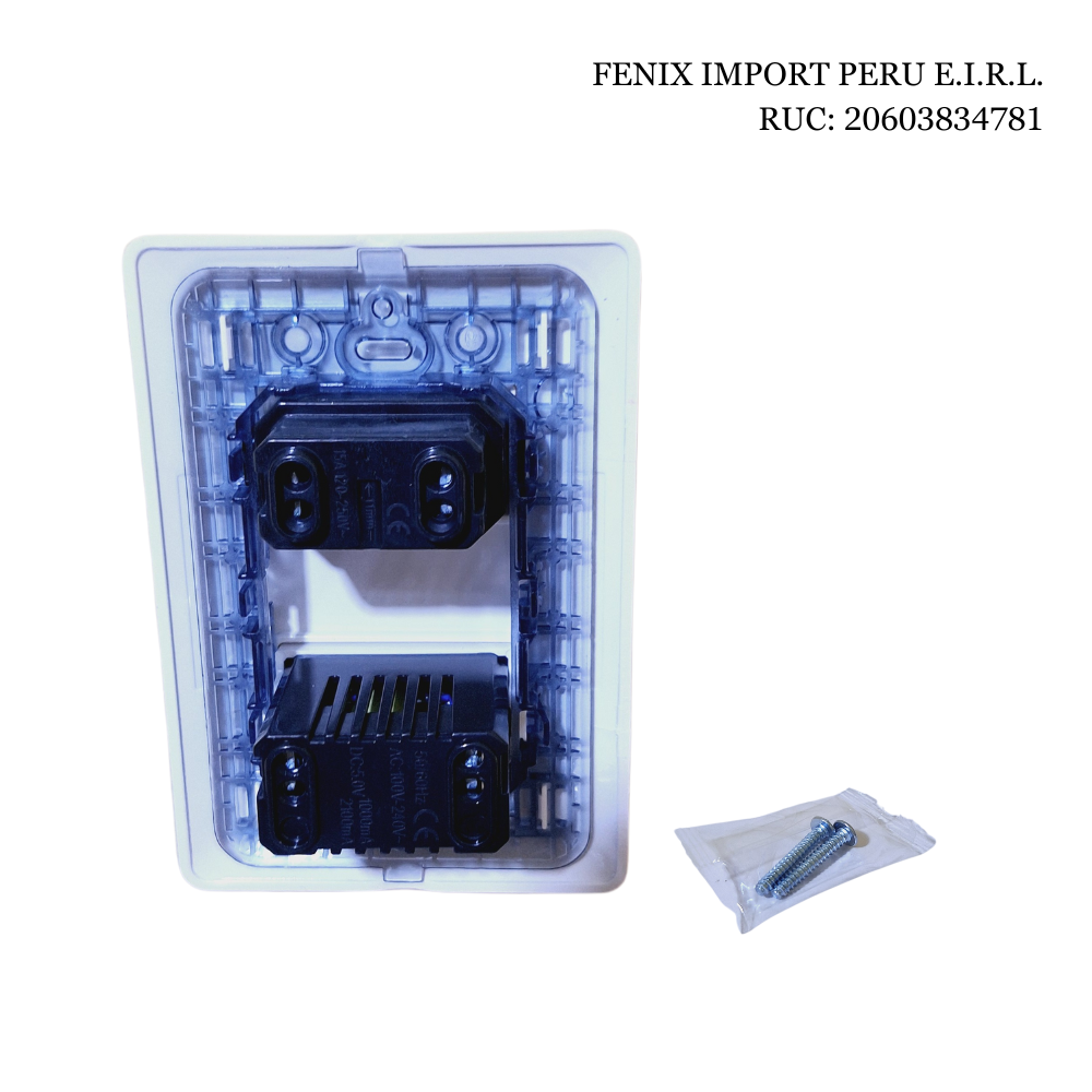 Tomacorriente Mixto Universal + 2 Entradas USB Con Proteccion