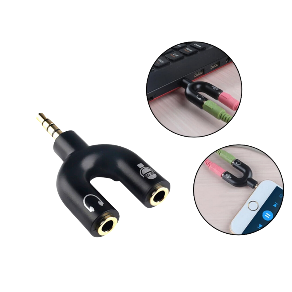 Adaptador de Audio 3.5mm para Auriculares y Microfono