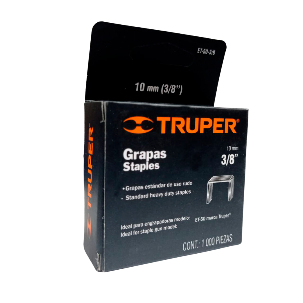 Grapas 3/8 para Tapizar con Engrapadora ET-50 1000 Piezas - Truper 17967