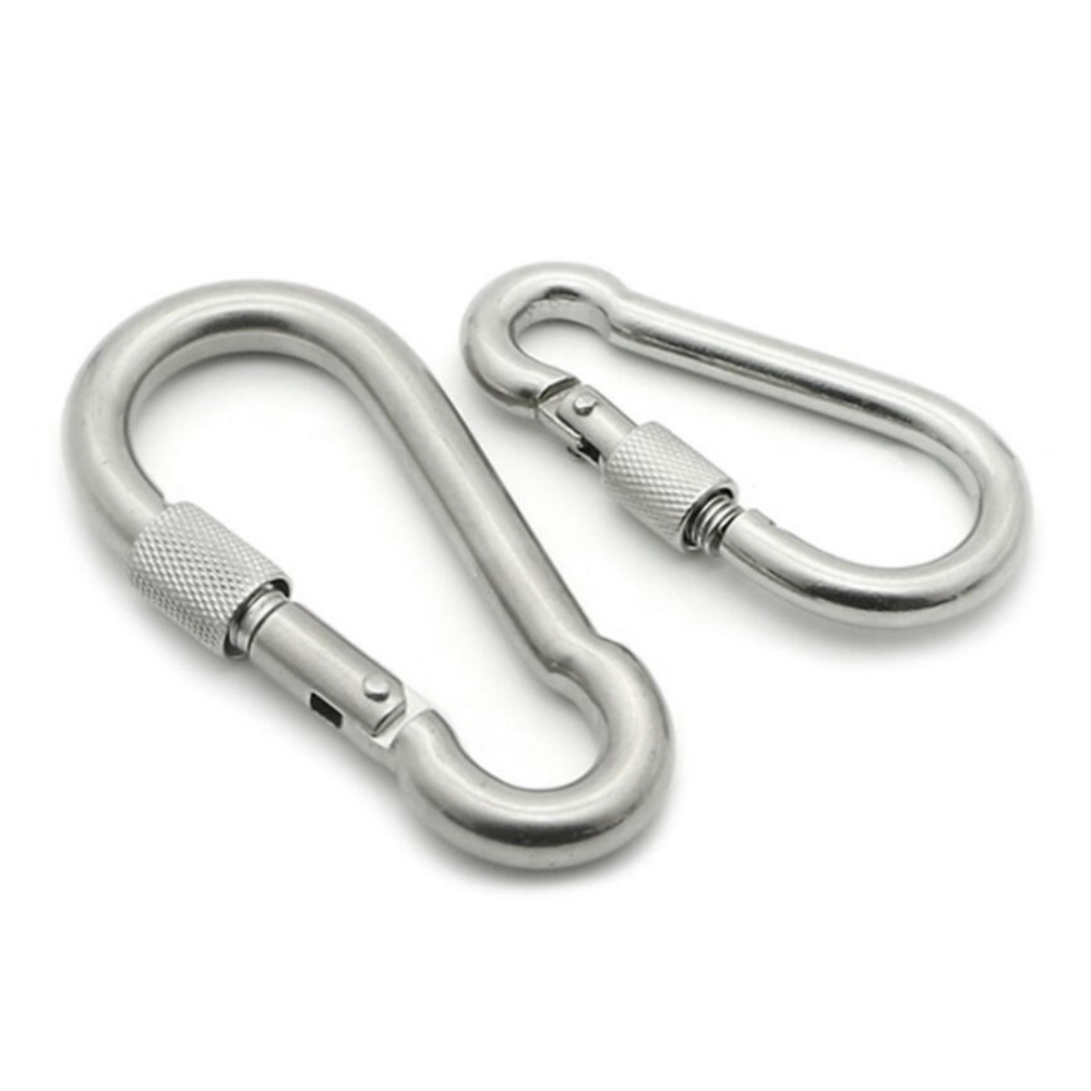 Gancho Mosquetón Arnés De Metal 8cm Con Seguro