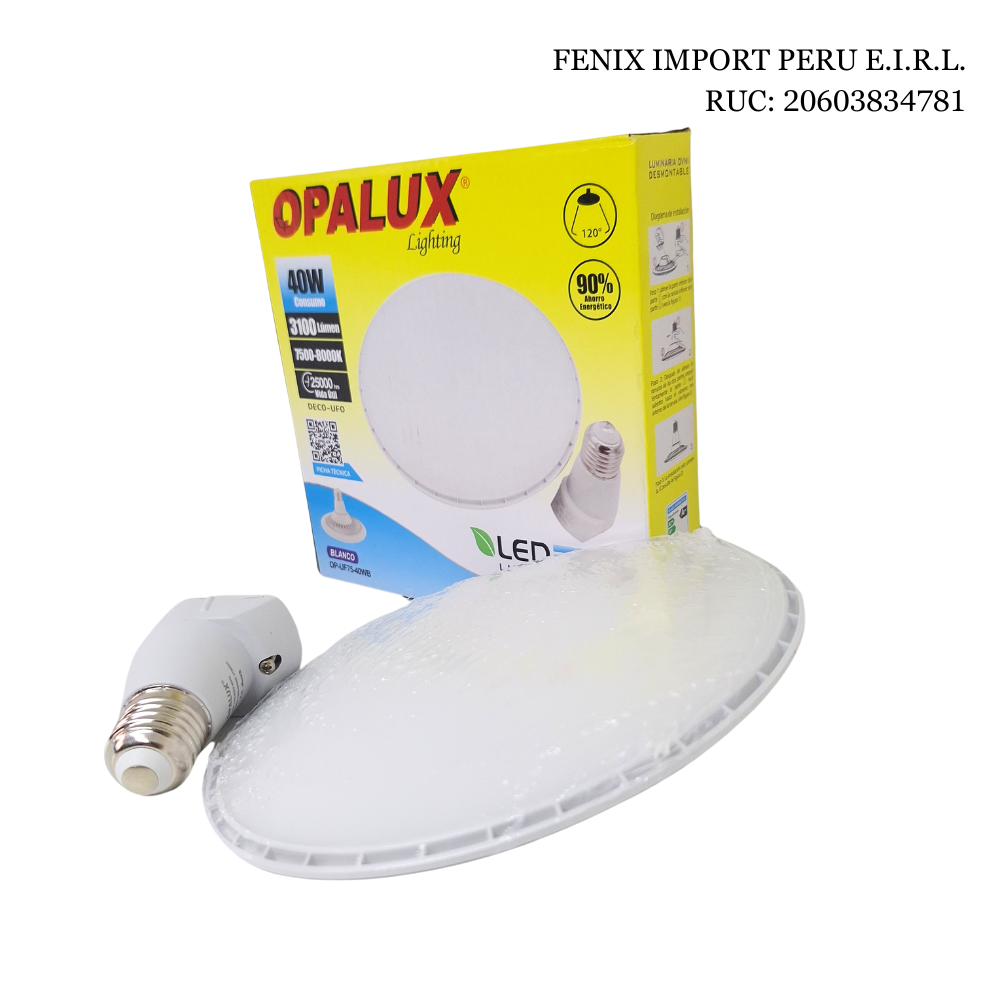 Luz Led Desmontable Ovni 40w Blanca Fría Opalux OP-UF75-40WB