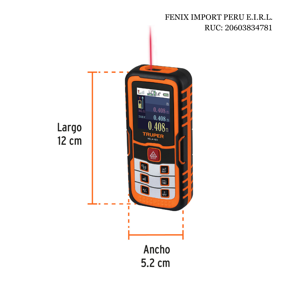 Medidor Laser De Distancia 0.05 mm a 100m Truper 