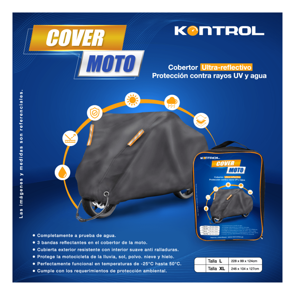 Cobertor para Moto Pesado Impermeable  MAXCOVER - Talla XL