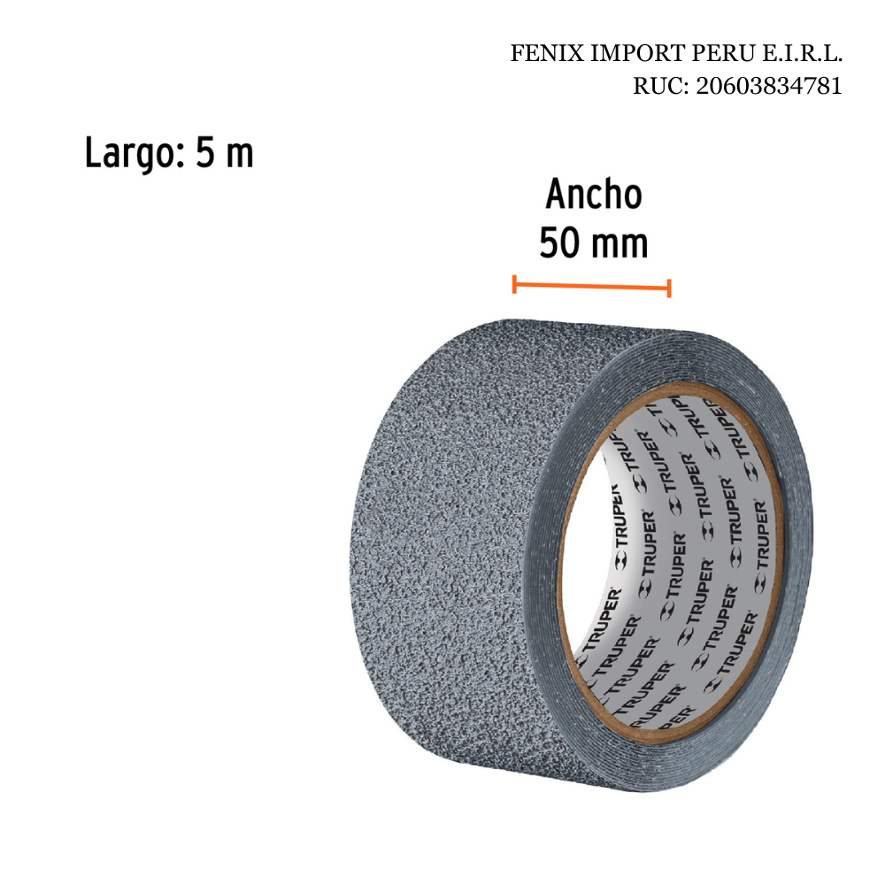 Cinta Antiderrapante Gris 5M Truper CIAH-25G