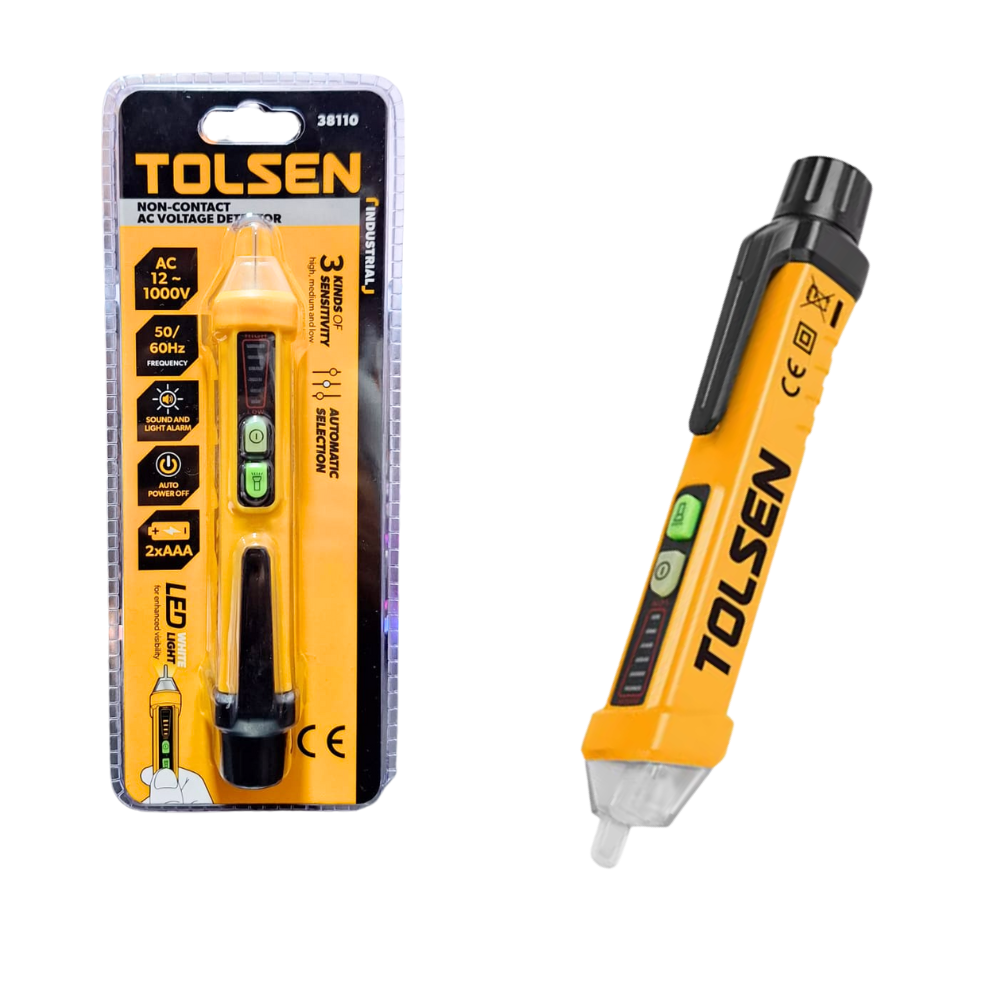 Detector de Voltaje sin Contacto con Linterna y hasta 1000v Tolsen