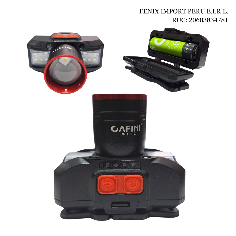 Linterna Frontal Recargable son Sensor10w CN-L691C Cafini