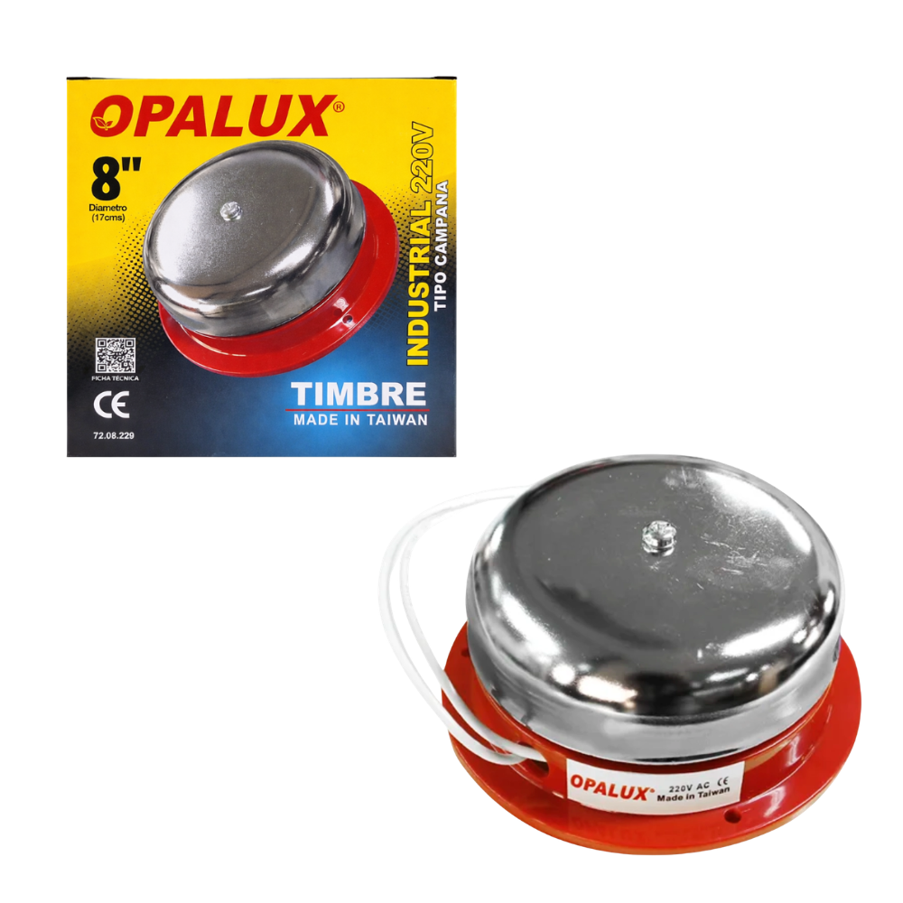 Timbre Industrial Redondo de Metal 8" OPALUX 72.08.220