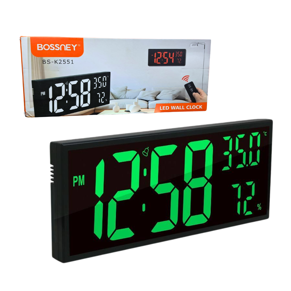 Reloj Rectangular Digital LED con Control BS-K2551