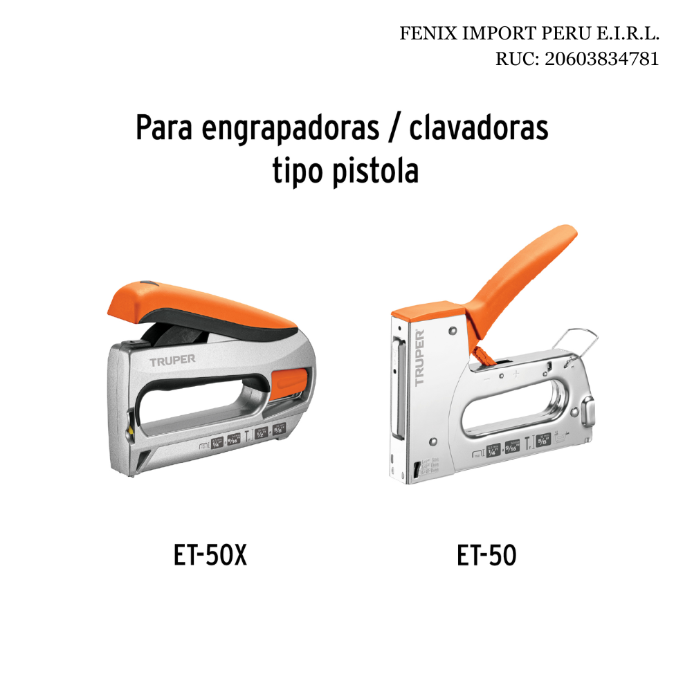 Grapas 5/16 para Tapizar con Engrapadora ET-50 1000 Piezas - Truper 17966
