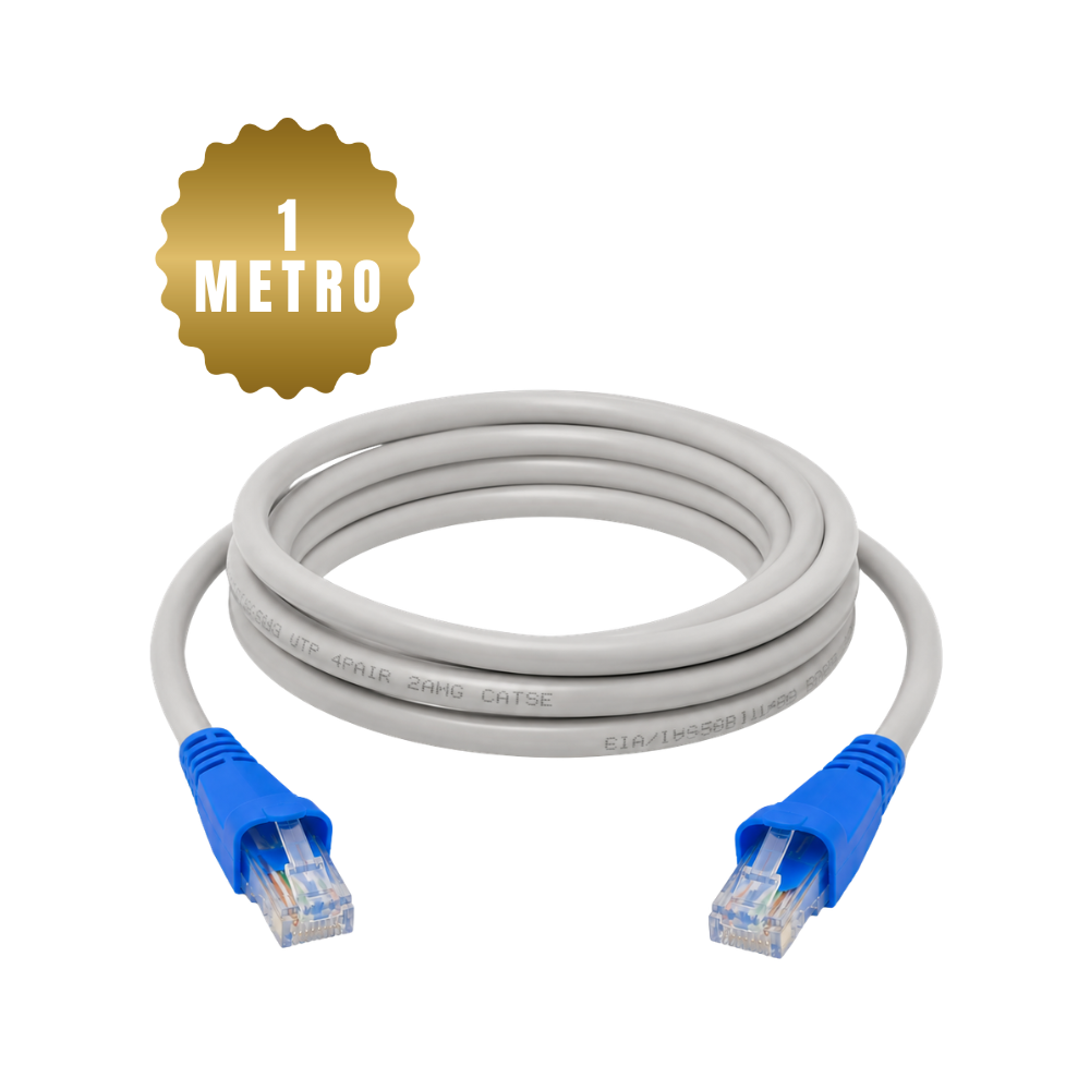 Cable De Red Internet Ethernet Rj45 Cat-5E de 1 Metro Gris
