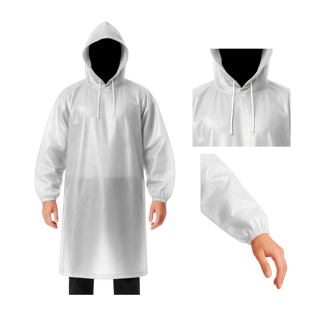 Poncho Impermeable Grueso Cerrado de Mangas Elasticas con Capucha Ajustable
