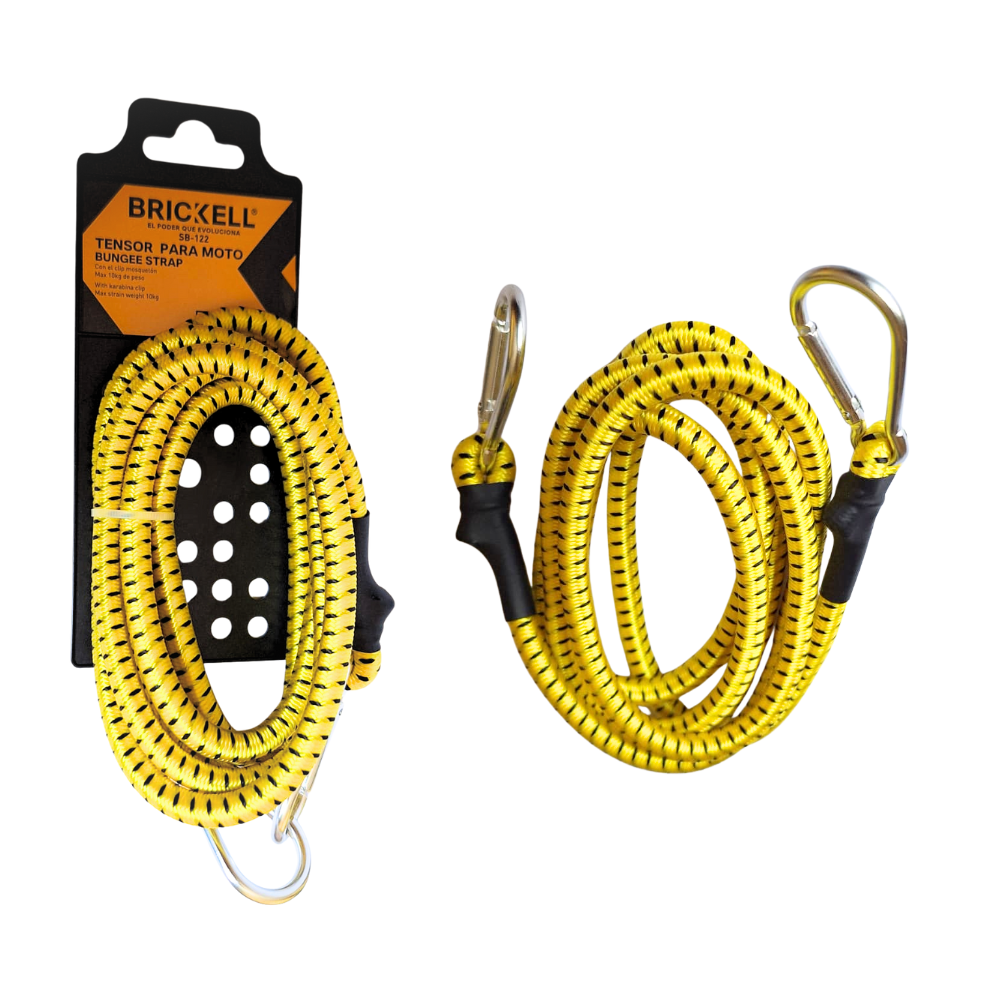 Cuerda Tensor Elastica con Clip Mosqueton para Moto 8mm x 180 cm Brickell SB-122