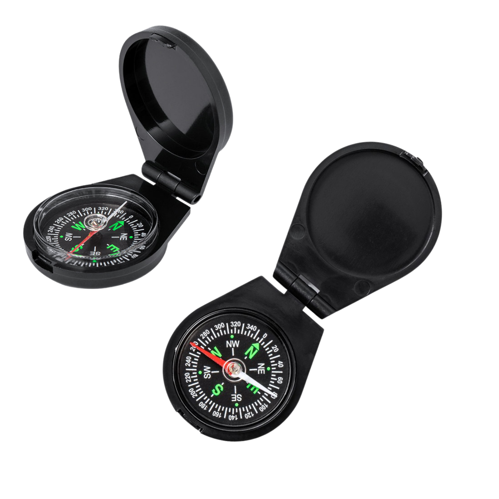 Brujula de Bolsillo Portatil con Tapa Protectora Abatible para Camping Senderismo Supervivencia