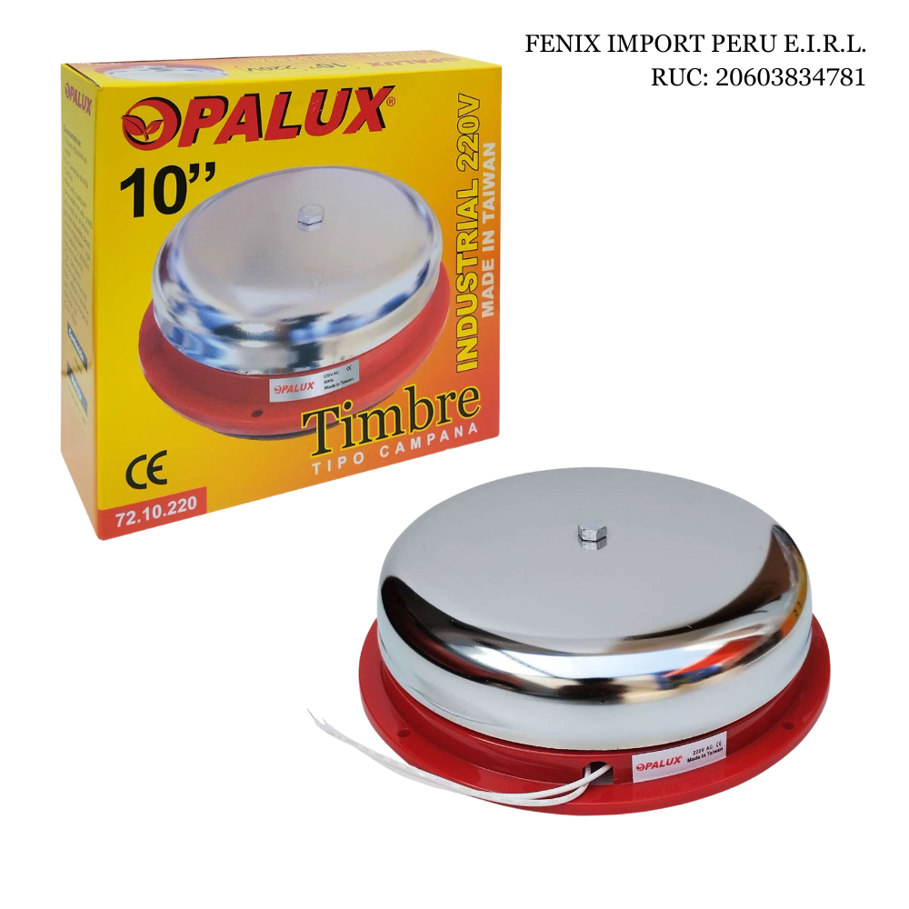 Timbre Industrial Redondo de Metal
10" OPALUX 72.10.220
