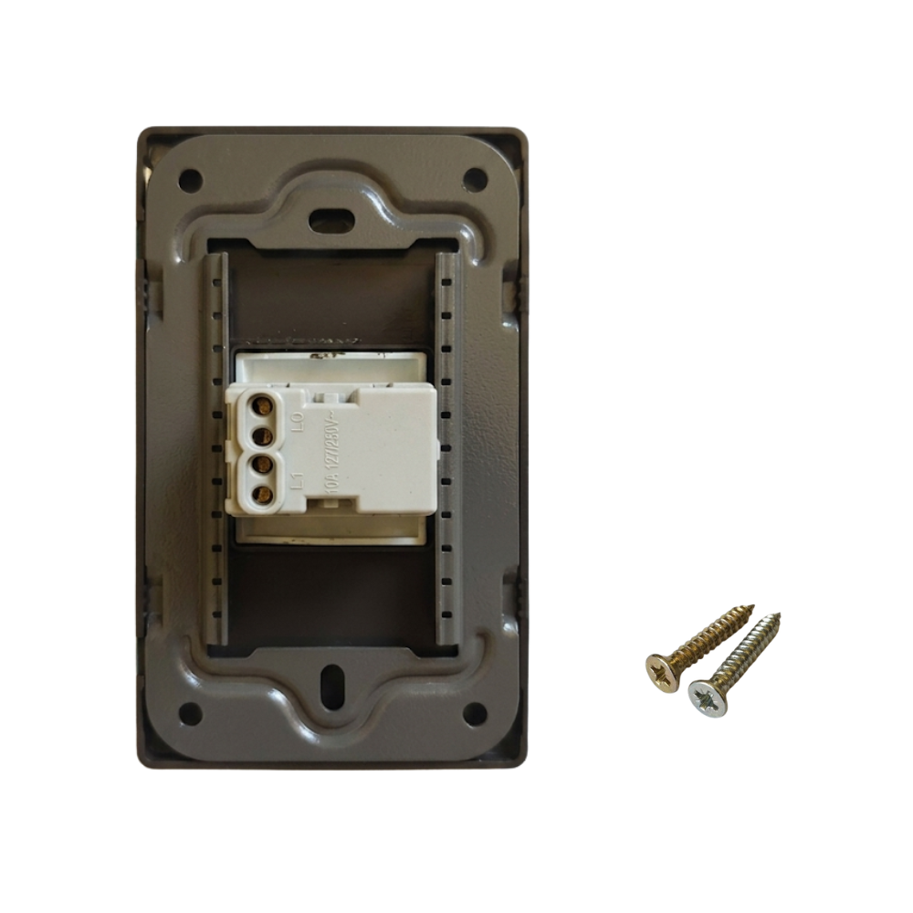 Pulsador Metalico Dado para Instalaciones Electricas Residenciales y Comerciales Opalux OP-011BS