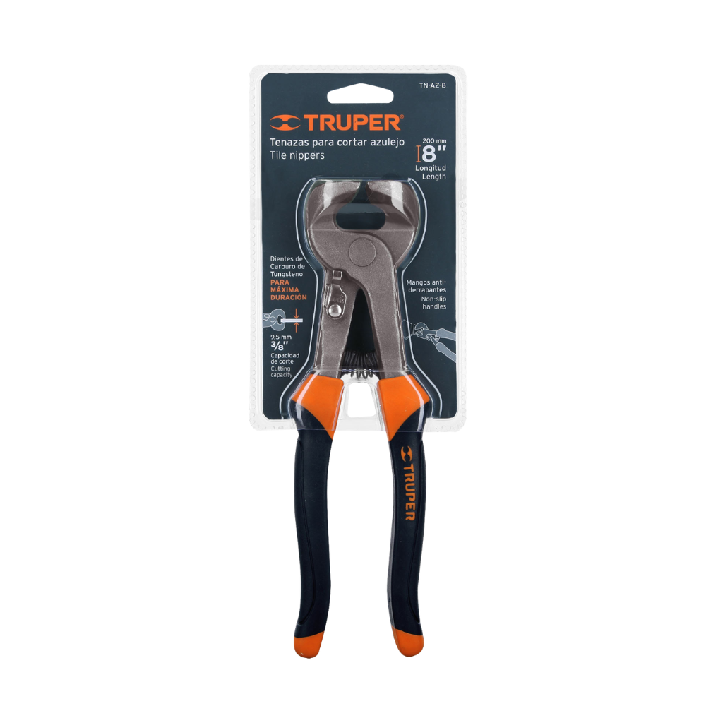 Tenaza de 8” para Azulejo Corte y Ajuste Ceramica Mayólica Enchapado Truper TN-AZ-8