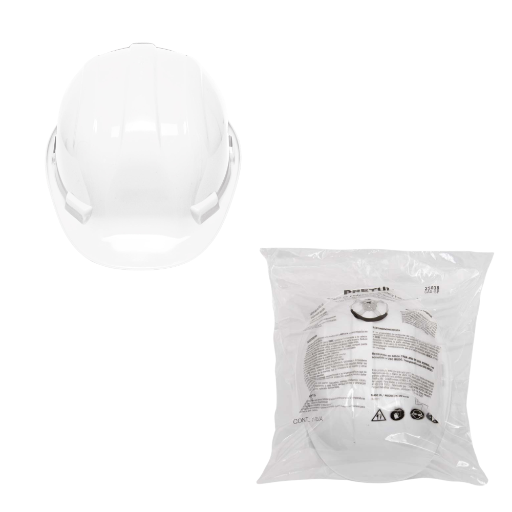 Casco de Seguridad Blanco con Ajuste de Matraca Truper CAS-B