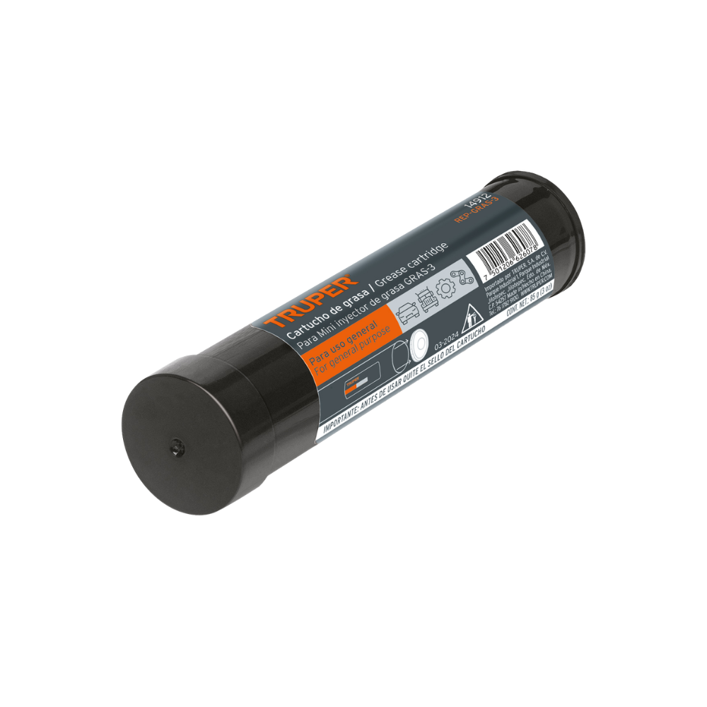 Cartucho de Repuesto para Inyector de Grasa Truper REP-GRAS-3 14912 Compatible con Grasera GRAS-3