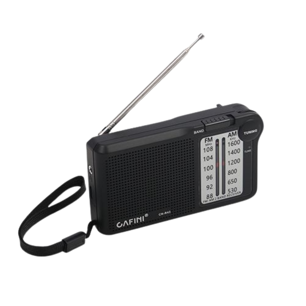 Mini Radio AM/FM Dual Recargable y a Pilas Cafini CN-R43