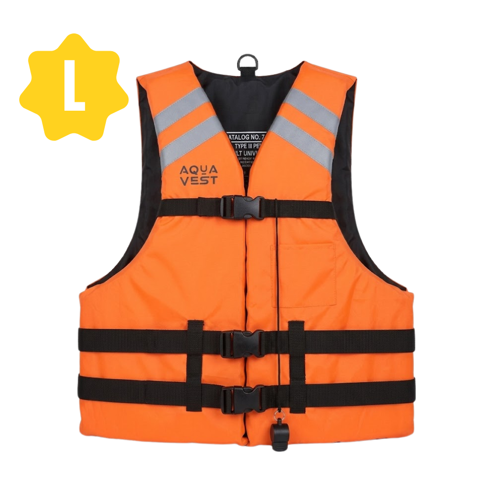 Chaleco Salvavidas Aqua Vest con Silbato y Cintas Reflectivas L