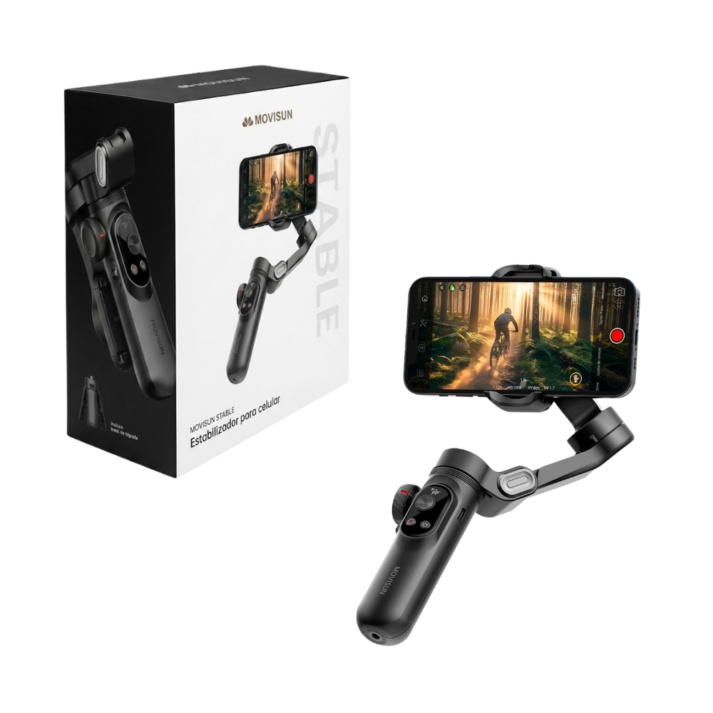 Estabilizador Gimbal para Celular de 3 Ejes con Carga Inalámbrica, Pantalla OLED Batería de 3200mAh MOVISUN STABLE AC2511A
