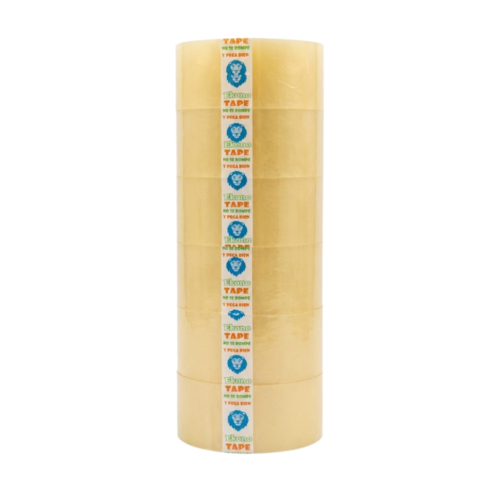 Cintas de Embalaje Transparente Ekono Tape 45mm x 100 metros (110 yd) Rollo x 6und