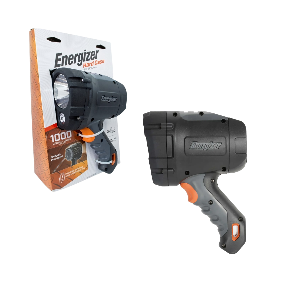 Linterna Recargable Energizer Hard Case Professional 1000 Lumenes Power Bank USB hasta 550 Metros IPX4 y Cuerpo Reforzado para Uso Industrial