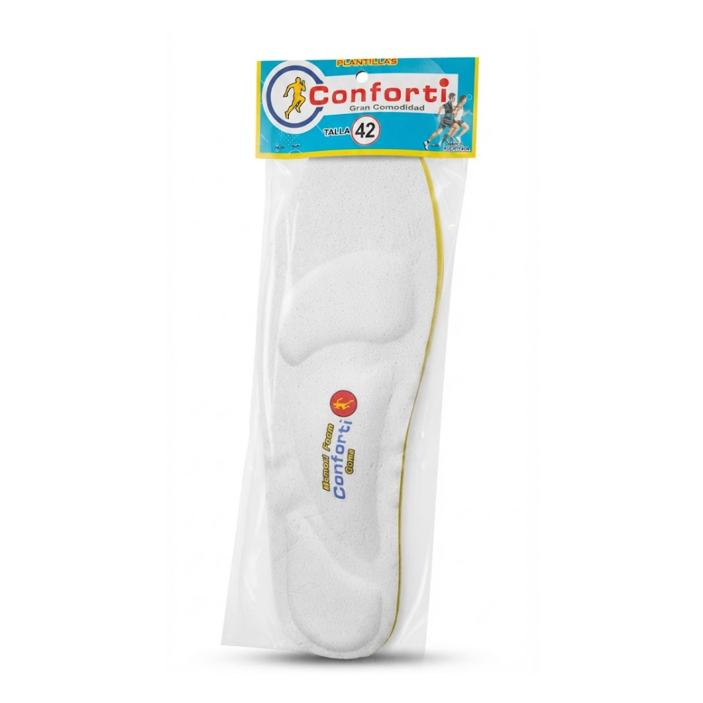 Plantillas para Zapatos Zapatillas Calzado con Amortiguacion Diseño Ergonomico CONFORTI Goma Talla 42