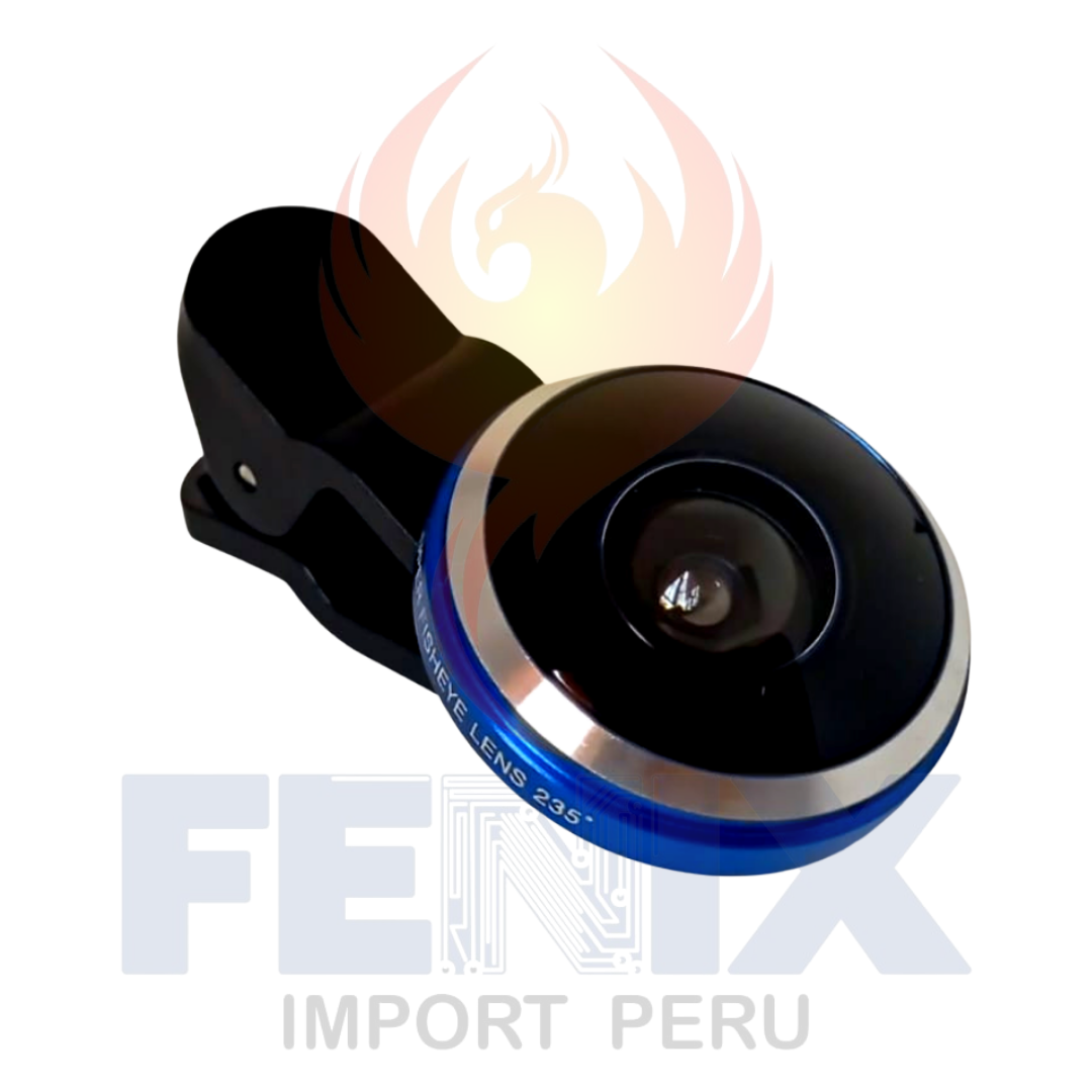 Lente Universal Para Celular C/ Clip Fisheye Ojo De Pez 235°