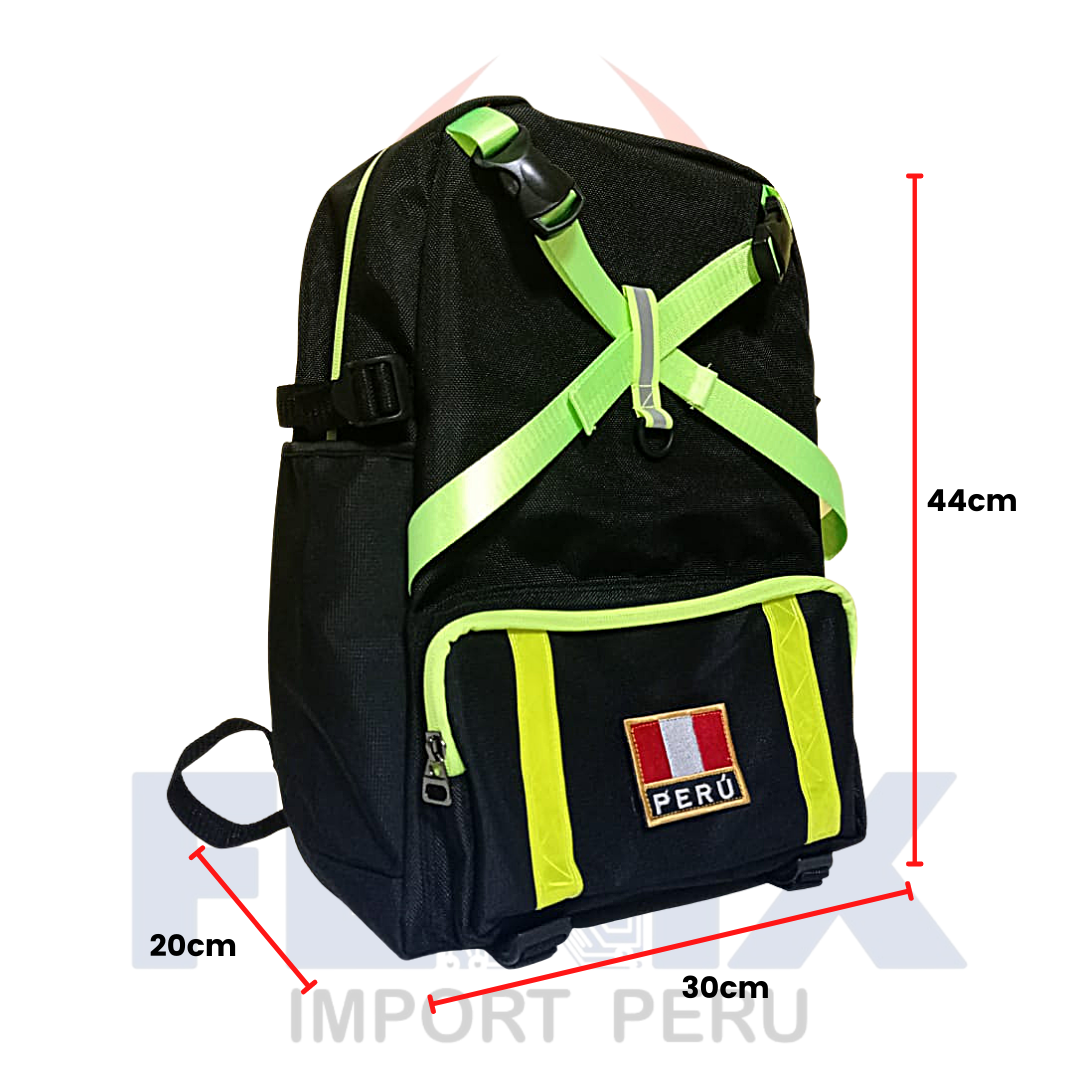 Mochilas De Emergencia Tela Nylon Con Cinta Reflectiva